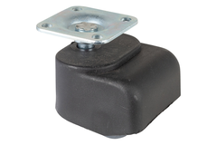 Wiel laag model d25 h47 90kg zacht zwart+plaat