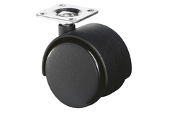 Roulettes doubles sans frein 50mm noir pour meuble  
