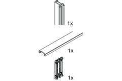 Hawa Folding Concepta III 20 set profilé à charnière noir hauteur de porte 1200–2200mm