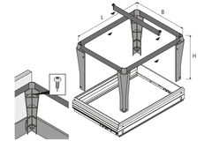 Cadre à dossiers suspendus enfichable pour caisson de bureau, noir, 710x244x350 mm