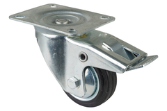 roulement piv+frein d80 h105mm 50kg caoutch 
