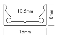 S line led profiel Low wit 2000mm