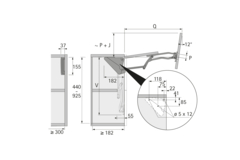 Ferrure relevante pliante Lift Advanced HF, 551 - 610