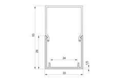 Led LD8015 à opbouwprofiel 900mm 3000K 13.5W/230V