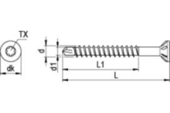 Vis Sparibo TP TORX avec tête fraisée 4 x 