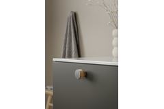 Knop MELURA ø30 h28 eik + gepolijst rvs