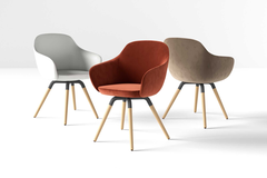 Nuba xl zetel hout licht gebeitst-staal epoxy wit/