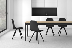 Nuba stoel hout licht gebeitsstaal epoxy wit/vinyl