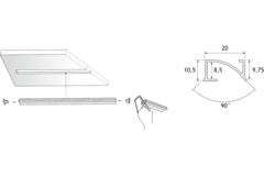 ODO alu profiel voor led donker 3000mm