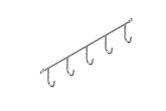 Mc-line hakenrek 5 haken 350x30x52 chroom