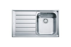 Neptune - Inbouwspoeltafel / 860 x 510 mm / 1 bak / Glad / Druipblad links
