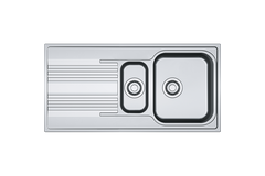 Smart - Inbouwspoeltafel / 1000 x 500 mm / 1+1/2 bak / Glad / Omkeerbaar