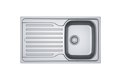 Antea - Inbouwspoeltafel / 860 x 500  mm/ 1 bak / Glad / Omkeerbaar
