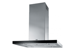 Crystal - Hotte îlot / 900 mm / Inox - verre noir