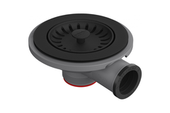 Colorline - Vidage manuel pour 1 cuve 1/2 ou 2 cuves / Trop plein rond inclus / Noir mat