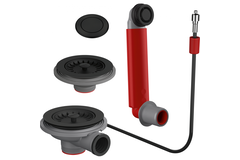 Colorline - Vidage automatique 1 cuve 1/2 ou 2 cuves / Trop plein rond & Bouton poussoir inclus / Noir mat