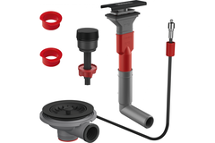 Colorline - Vidage automatique pour 1 cuve / Trop plein rectangulaire & Bouton rotatif & 2 Entretoises / Noir mat