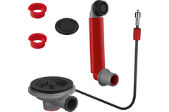 Colorline - Automatische ventielset voor 1 spoelbak / Ronde overloop & drukknop & 2 spacers inclusief / Zwart mat