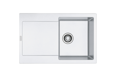 Maris - Inbouwspoeltafel / 780 x 500 mm / 1 bak / Metaal wit / Omkeerbaar