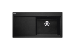 Mythos - Inbouwspoeltafel / 1000 x 515 mm / 1 bak / Onyx / Druipblad links