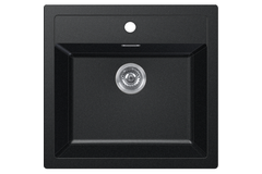 Sirius - Evier à encastrer / 560 x 530 mm / 1 bassin / Noir