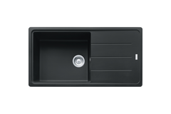 BASIS - Evier à encastrer / 970 x 500mm / Vidage Manuel / Onyx