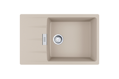 Centro - Inbouwspoeltafel / 780 x 500 mm / 1 bak / Koffieroom / Omkeerbaar