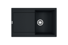 Maris - Evier à encastrer / 780 x 500 mm / 1 bassin / Noir mat / Réversible