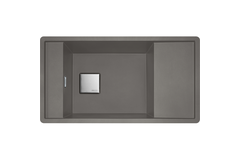Fresno - Evier à encastrer / 877 x 495 mm / 1 bassin / Gris pierre / Réversible