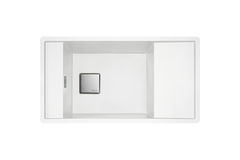 Fresno - Inbouwspoeltafel / 877 x 495 mm / 1 bak / Metaalwit / Omkeerbaar