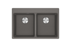 Maris - Evier à encastrer / 760 x 500 mm / 2 bassins / Gris Ardoise