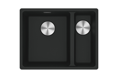 Maris - Evier à sous-encaster / 553 x 433 mm / 2 bassins / Grand bassin à gauche / Noir mat
