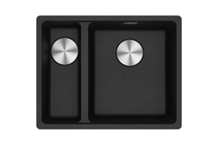 Maris - Vlakbouwspoeltafel / 553 x 433 mm / 2 bakken / Grote bak rechts / Onyx