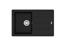 Basis - Evier à encastrer / 780 x 500 mm / 1 bassin / Noir Mat / Réversible