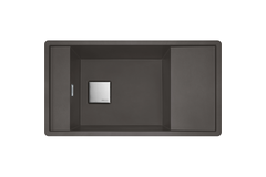 Fresno - Evier à encastrer / 877 x 495 mm / 1 bassin / Gris Ardoise / Réversible