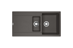 Maris - Inbouwspoeltafel / 970 x 500 mm / 1+1/2 bak / Leigrijs / Omkeerbaar