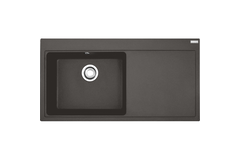 Mythos - Inbouwspoeltafel / 1000 x 515 mm / 1 bak / Leigrijs / Druipblad rechts