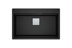 KUBUS 2.0 PRO - Cuve à encastrer / 1 bassin / 734 x 400 x 220 mm / Vidage manuel / Onyx + Set 3 accessoires