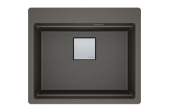 KUBUS 2.0 PRO - Cuve à encastrer / 1 bassin / 534 x 400 x 220 mm / Vidage manuel / Gris ardoise + Set 3 accessoires