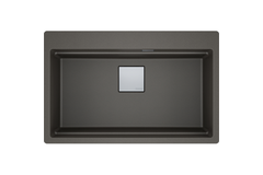 KUBUS 2.0 PRO - Cuve à encastrer / 1 bassin / 734 x 400 x 220 mm / Vidage manuel / Gris ardoise + Set 3 accessoires