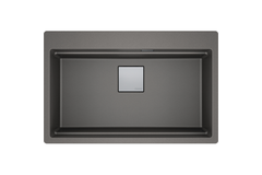 KUBUS 2.0 PRO - Cuve à encastrer / 1 bassin / 734 x 400 x 220 mm / Vidage manuel / Gris pierre + Set 3 accessoires