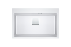 KUBUS 2.0 PRO - Inbouwspoelbak / 1 bak / 734 x 400 x 220 mm / Manuele lediging / Metaal wit + Set 3 accessoires