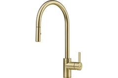 Eos Neo J - Mitigeur à bec extractible / 2 jets / Levier sur le côté / Reflet d'or