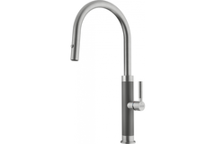 Mythos Masterpiece - Mitigeur à bec extractible / 2 jets / Levier sur le côté / Inox