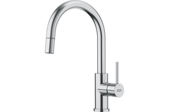 Smart Glenda J - Mitigeur à bec extractible / 1 jet / Levier sur le côté / Inox