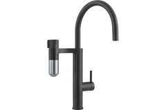 Vital - Système de filtration à bec orientable / Levier sur le côté / Inox Look & Noir mat