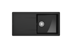 MARIS X - Evier à encastrer / 1000 x 500 mm / Vidage automatique / Bouton poussoir / Onyx