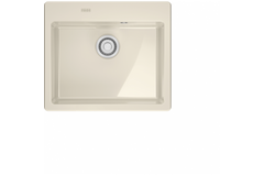MYTHOS X - Cuve à encastrer / 1 bassin / 500 x 380 x 190 mm / Vidage automatique / Bouton poussoir / Magnolia