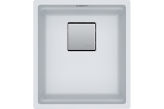 KUBUS 2.0 PRO - Cuve à sous-encastrer / 1 bassin / 370 x 420 x 200 mm / Vidage manuel / Blanc métallisé + Set 3 accessoires