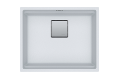 KUBUS 2.0 PRO - Onderbouwspoelbak / 1 bak / 520 x 420 x 200 mm / Manuele lediging / Metaal wit + Set 3 accessoires